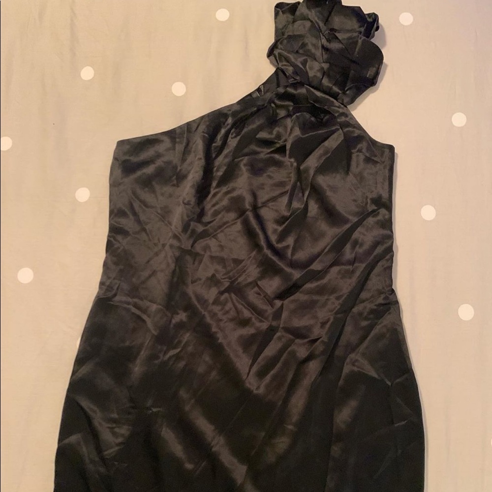 7 for all mankind black silk dress size medium